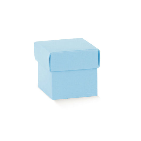 Scatolina Portaconfetti Cubo Azzurra con Coperchio cm 5x5x5