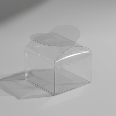 Scatolina Trasparente in PVC con Chiusura a Cuore cm 4x4x4