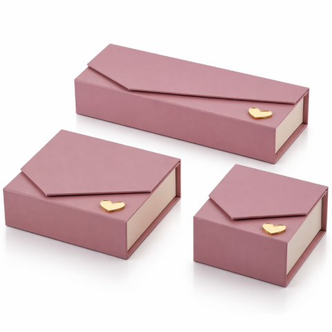 Scatoline portaconfetti malva con cuore dorato eleganti