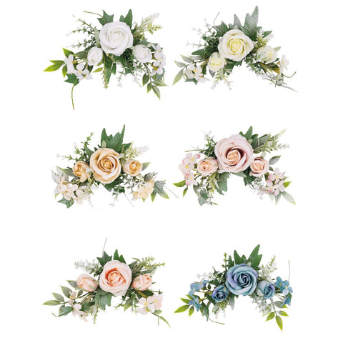 Tralci decorativi con rose artificiali in vari colori per bomboniere e allestimenti