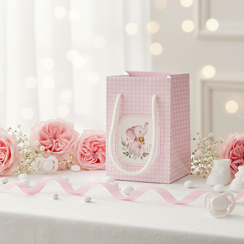 shopper box elefantino rosa 