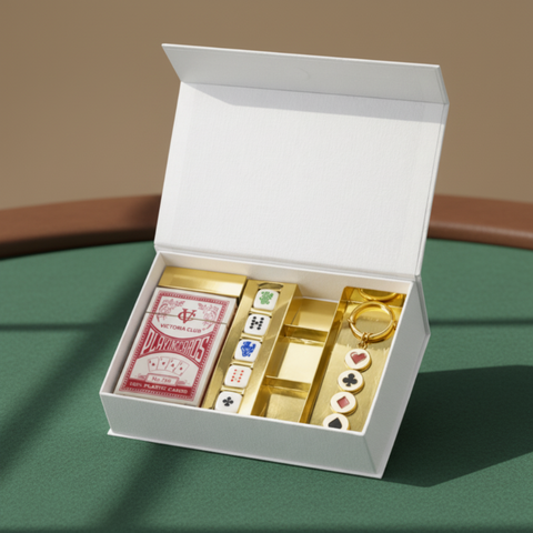 Set Gioco con Carte Dadi e Portachiavi - Bomboniera Tema Poker