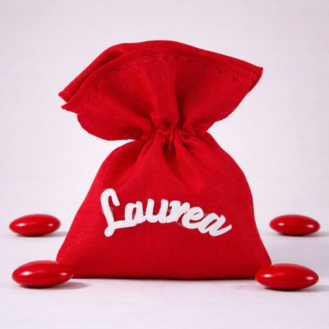 Sacchetto per Laurea Rosso 10x12 cm - Bomboniera Confetti Rossi Festa Laurea