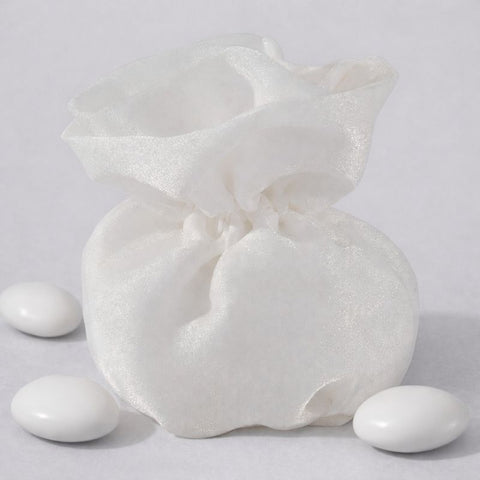 Sacchetto Confetti Fai da Te Bianco 8x10 cm - Bomboniera Elegante