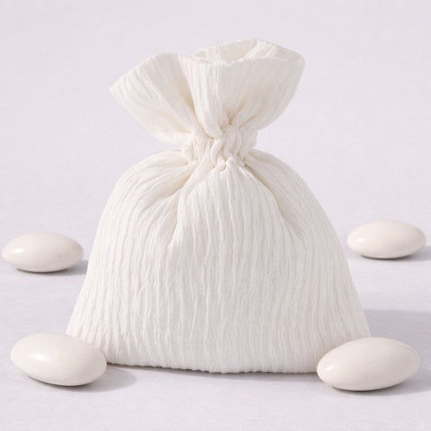 Sacchettino Portaconfetti Bianco 8x10 cm - Bomboniera Versatile Elegante