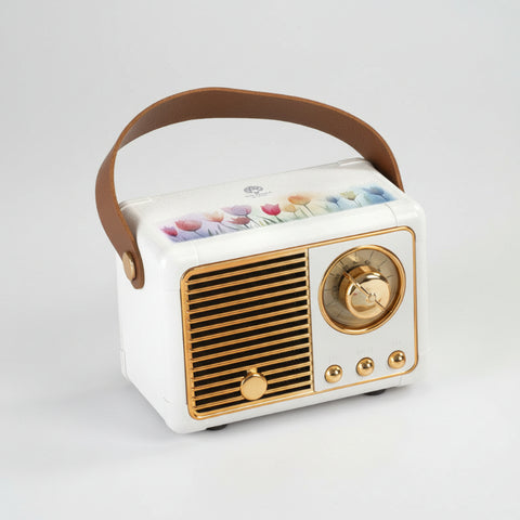 Radio Bluetooth Vintage Portatile con Manico – Bomboniera Originale di Design
