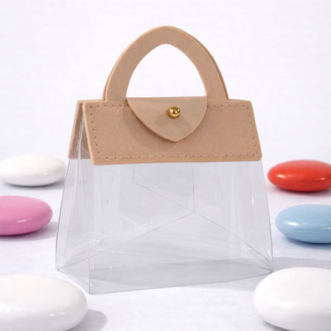 Borsetta Portaconfetti Crema 7x9 cm - Bomboniera Delicata Toni Neutri