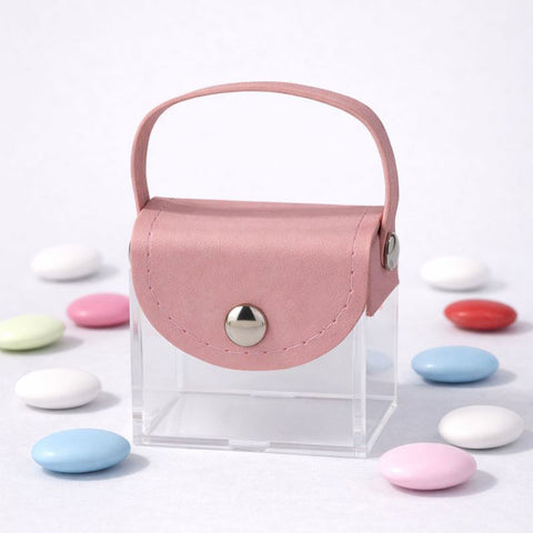 Borsetta Portaconfetti Rosa 5x6x6 cm - Bomboniera Nascita Femminuccia Baby Shower