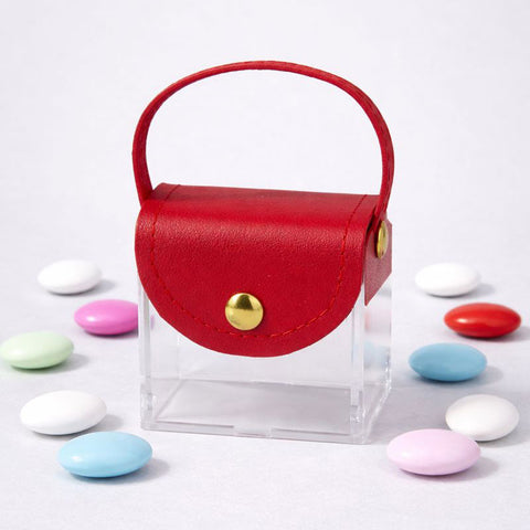 Borsetta Portaconfetti Rossa 5x6x6 cm - Bomboniera Laurea Matrimonio Compleanno