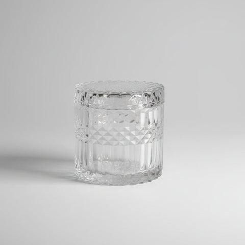 scatola in vetro con coperchio